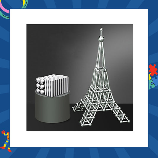 Magnetix Mastery Building Set - Magnetic Construction Kit for Kids - Fidget - Magnet - Relaxation - Toy - Eiffel Tower