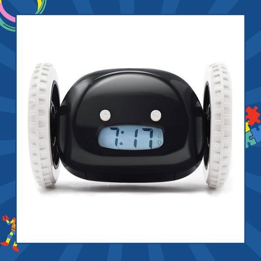 Roaming Reminder Alarm Clock - Vibrant Alarm Clocks for Heavy Sleepers - Funny -Black