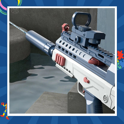 Aqua Sniper Elite Blue Electric Water Gun Fun Summer Kids Adults